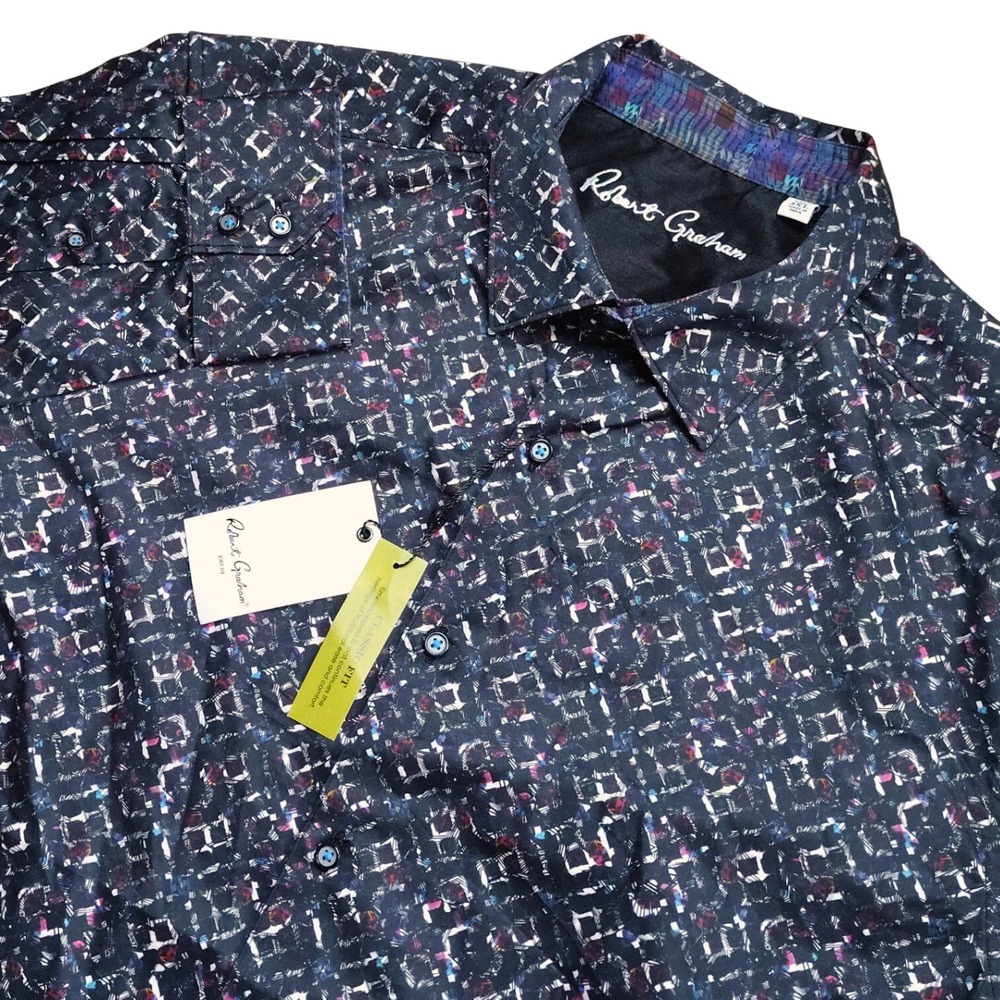 Robert Graham Barona Shirt Mens 3XL Multi NWT Geometric Print Classic Fit Cotton